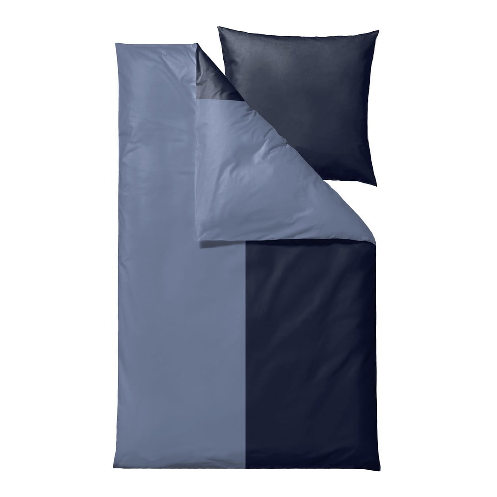 Lenjerie de pat albastră din bumbac organic pentru pat de o persoană 135×200 cm Touch – Södahl 135x200 imagine noua