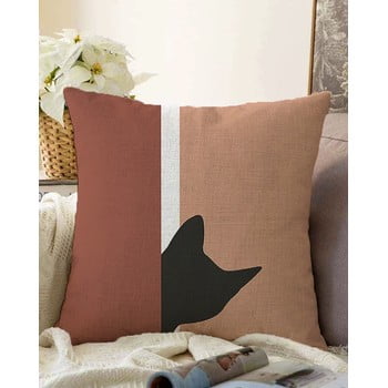 Față de pernă din amestec de bumbac minimalist cushion covers kitten, 55 x 55 cm