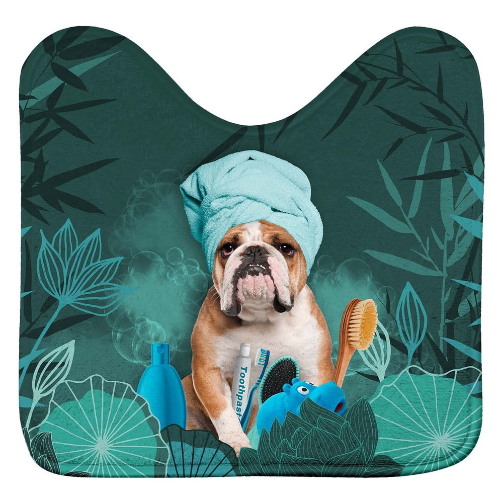 Covoraș de baie verde pentru WC 45x45 cm Doggy zen – douceur d\'intérieur