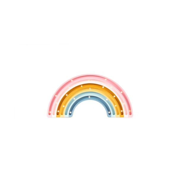 Veioză din lemn de pin în culoare pastelată l Little Lights Rainbow, lățime 37 cm