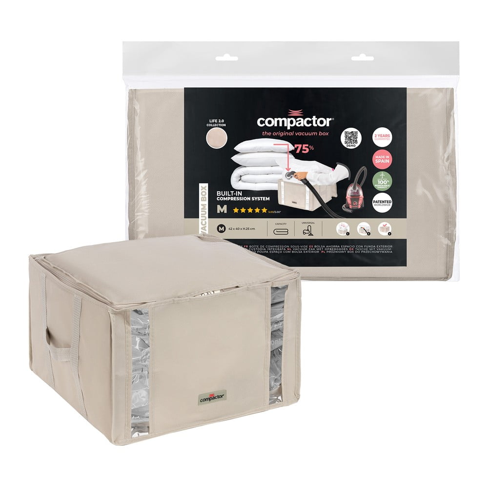 Cutie de depozitare pentru haine din material textil cu vacuum 42x40x25 cm Life – Compactor