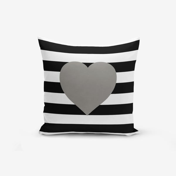 Față de pernă cu amestec de bumbac Minimalist Cushion Covers Striped Grey, 45 x 45 cm