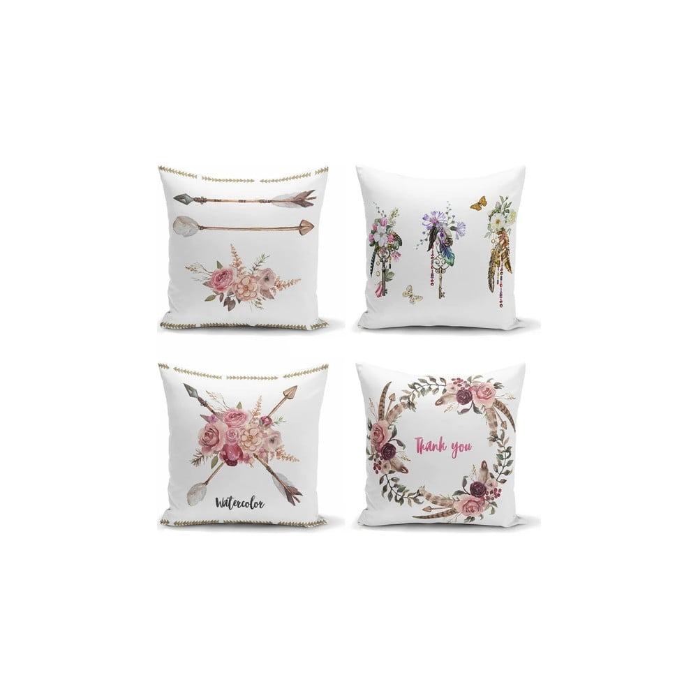 Set 4 fețe de pernă decorative Minimalist Cushion Covers Flower Key, 45 x 45 cm bonami.ro imagine noua