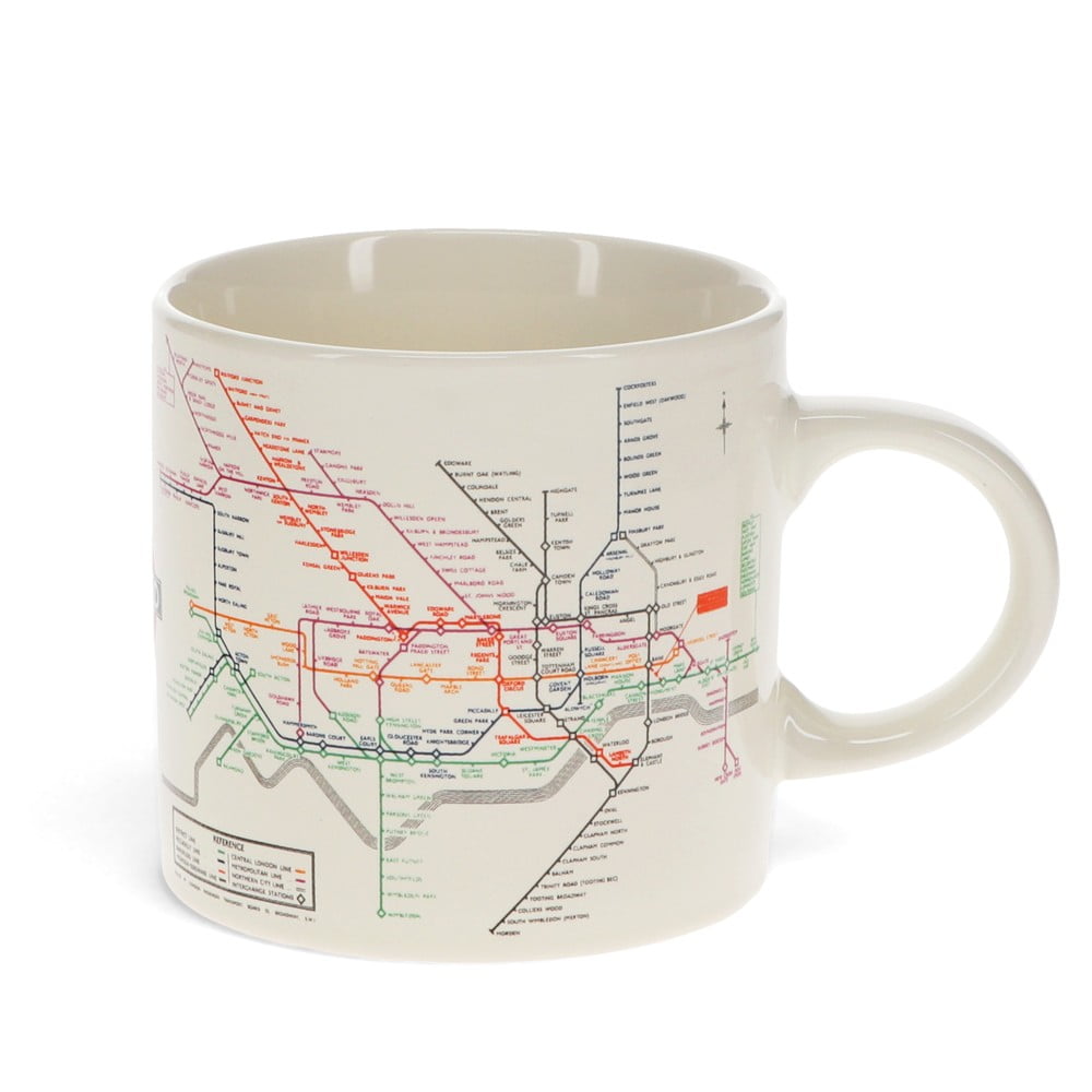 Cană bej din ceramică 350 ml Heritage Tube Map – Rex London