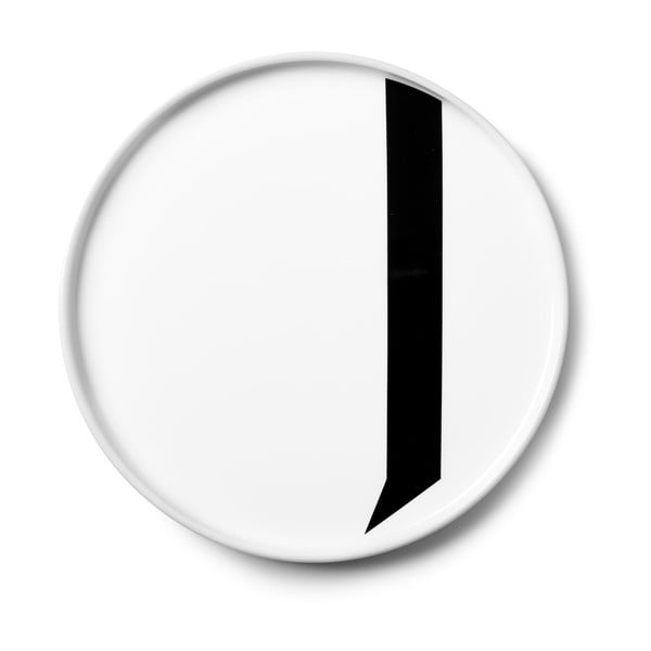 Farfurie desert din porțelan Design Letters J, ø 21,5 cm, alb