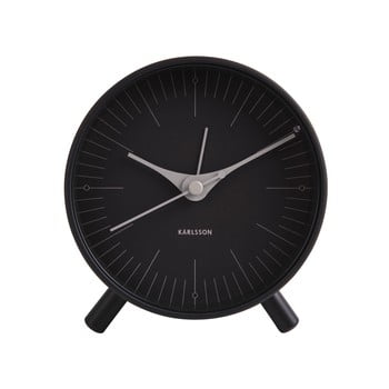 Ceas deșteptător din metal karlsson index, ø 11 cm, negru