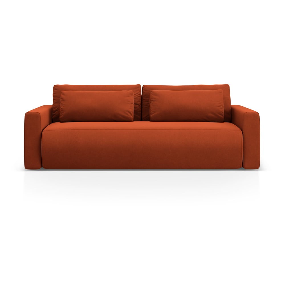 Canapea cărămizie extensibilă/cu spațiu de depozitare cu tapițerie din catifea 238 cm Belfast – Cosmopolitan Design