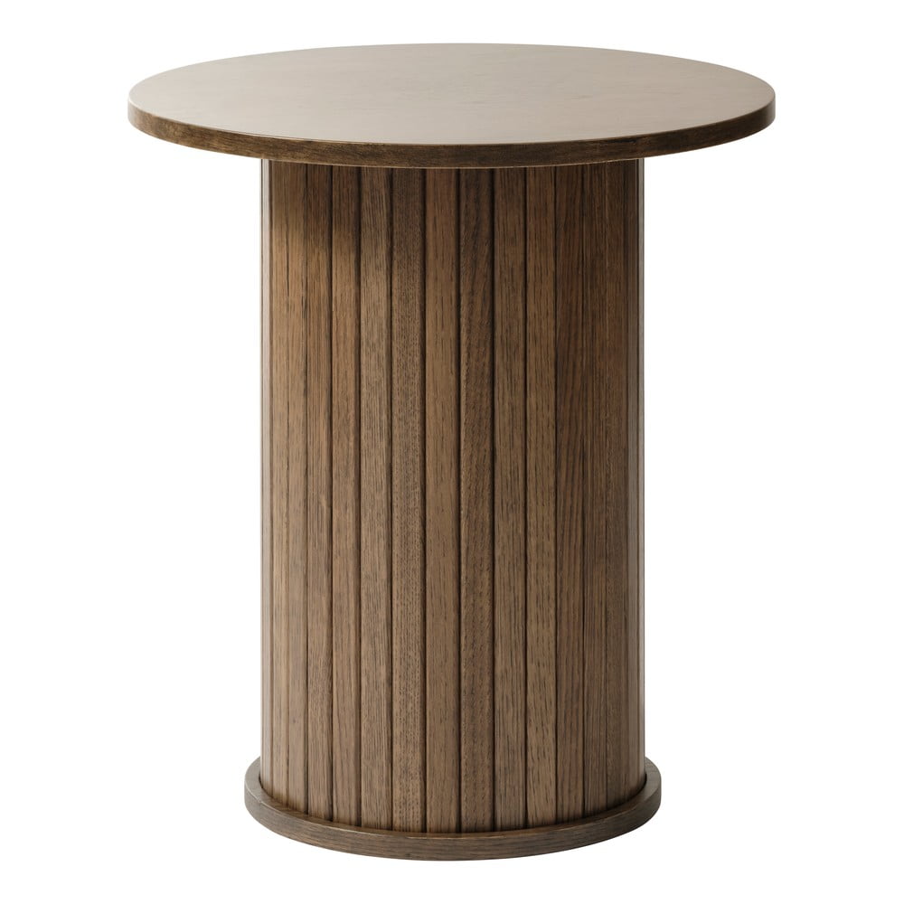 Măsuță auxiliară rotundă cu aspect de lemn de stejar ø 50 cm Nola – Unique Furniture bonami imagine noua 2022