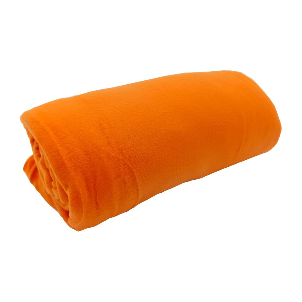 Pătură portocalie din polar/fleece 150x200 cm Plain – JAHU collections