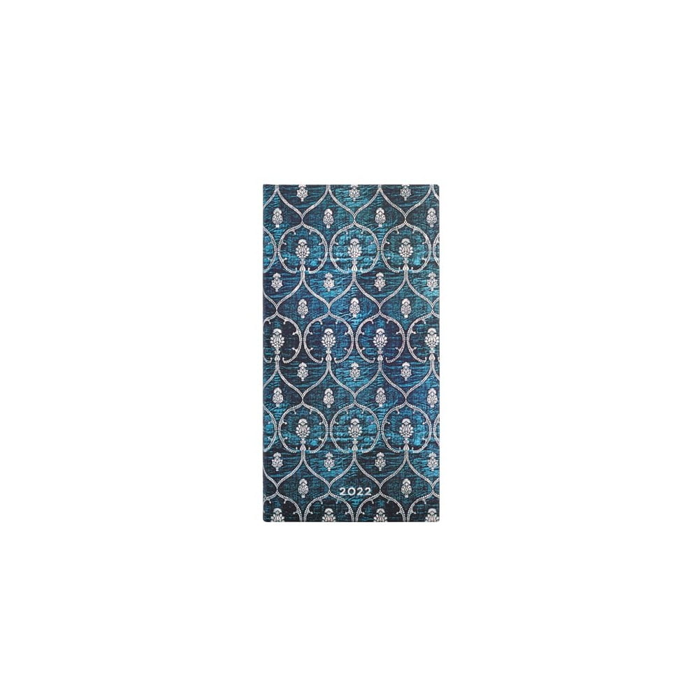 Agendă săptămânală pentru 2022 paperblanks blue velvet, 9,5x18 cm