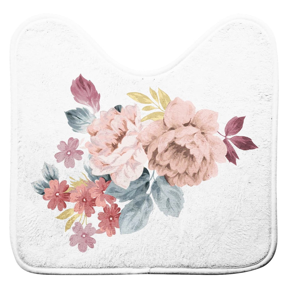 Covoraș de baie alb-roz pentru WC 45x45 cm Jayana – douceur d\'intérieur