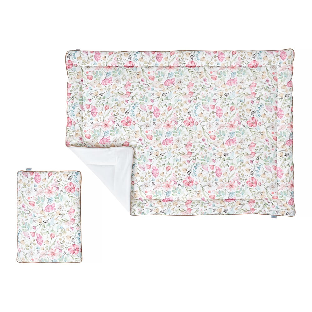 Set pătură și pernă pentru copii Pinio Floral, 100 x 135 cm 100 imagine noua somnexpo.ro