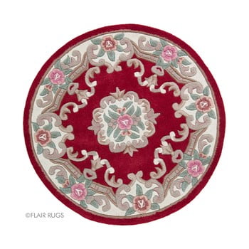 Covor din lână flair rugs aubusson, ⌀ 120 cm, roșu