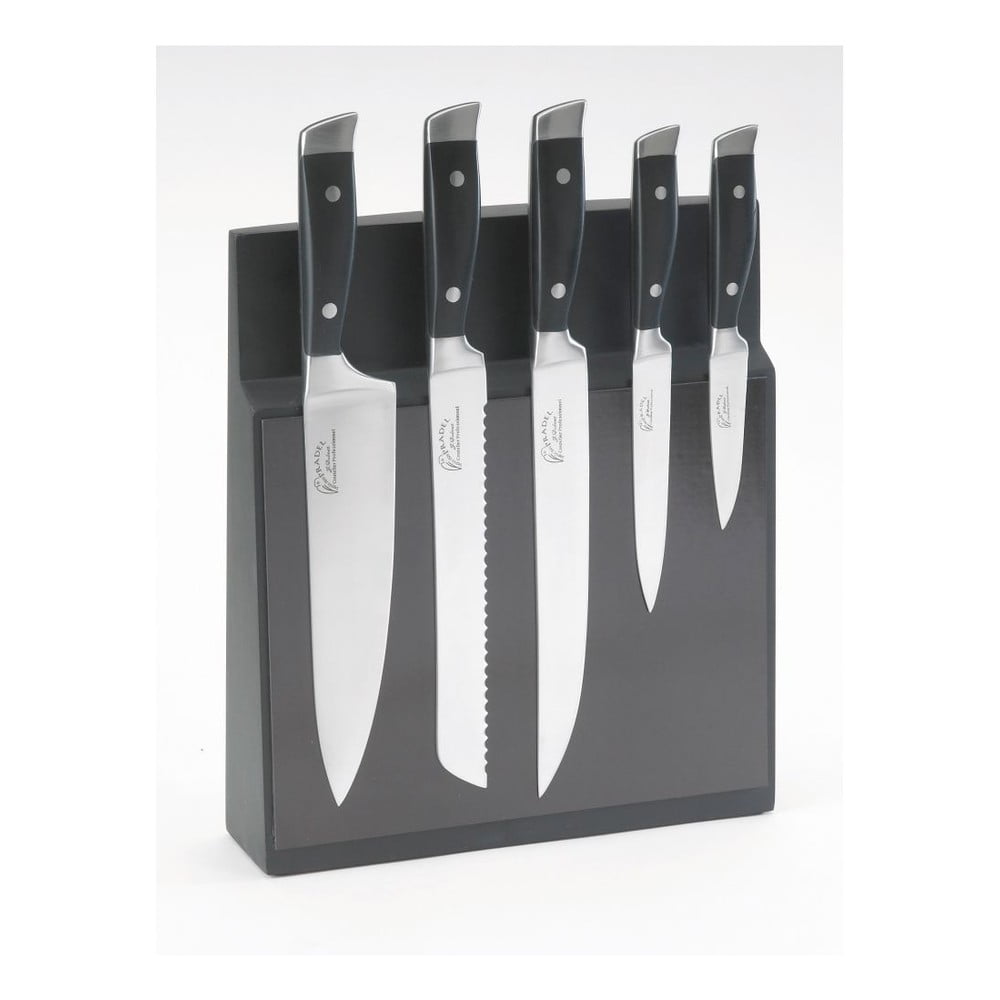 Set 5 cuțite din inox cu suport magnetic Jean Dubost Massif bonami.ro pret redus