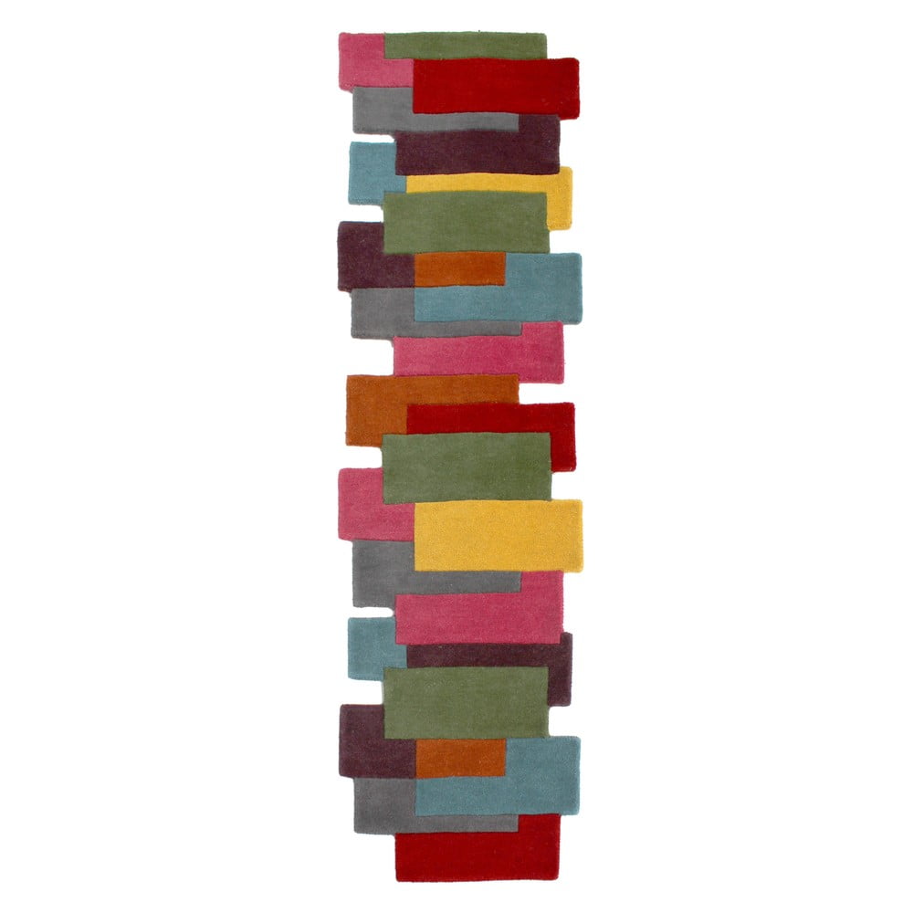 Traversă din lână colorată Flair Rugs Collage, 60 x 230 cm 230 imagine noua