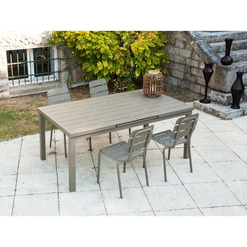 Set de dining pentru grădină maro din aluminiu pentru 4 persoane Typon – Ezeis Aluminiu imagine noua