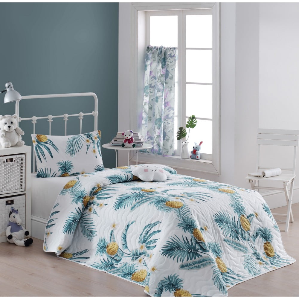 Cuvertură de pat cu față de pernă pentru copii Eponj Home Ananas, 160 x 220 cm bonami.ro imagine 2022