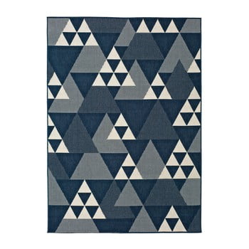 Covor pentru exterior universal clhoe triangles, 80 x 150 cm, albastru-gri