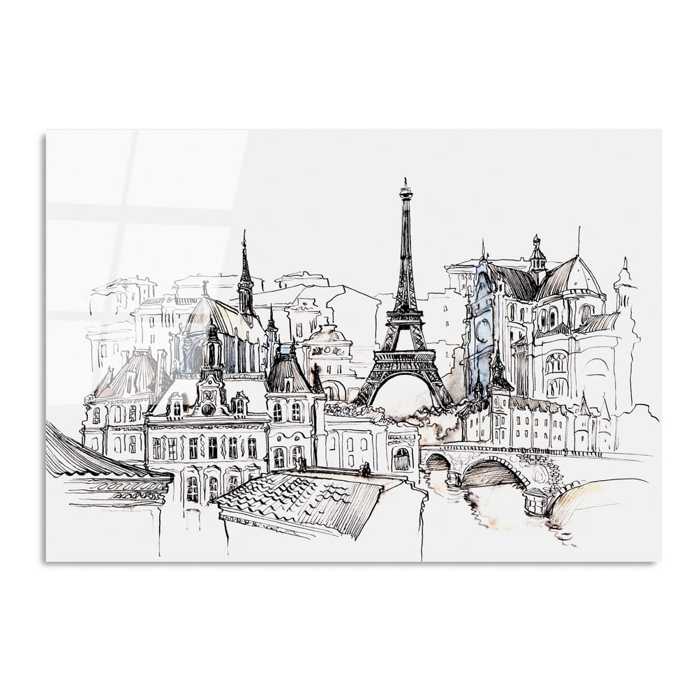 Tablou din sticlă 70x100 cm Paris – Wallity