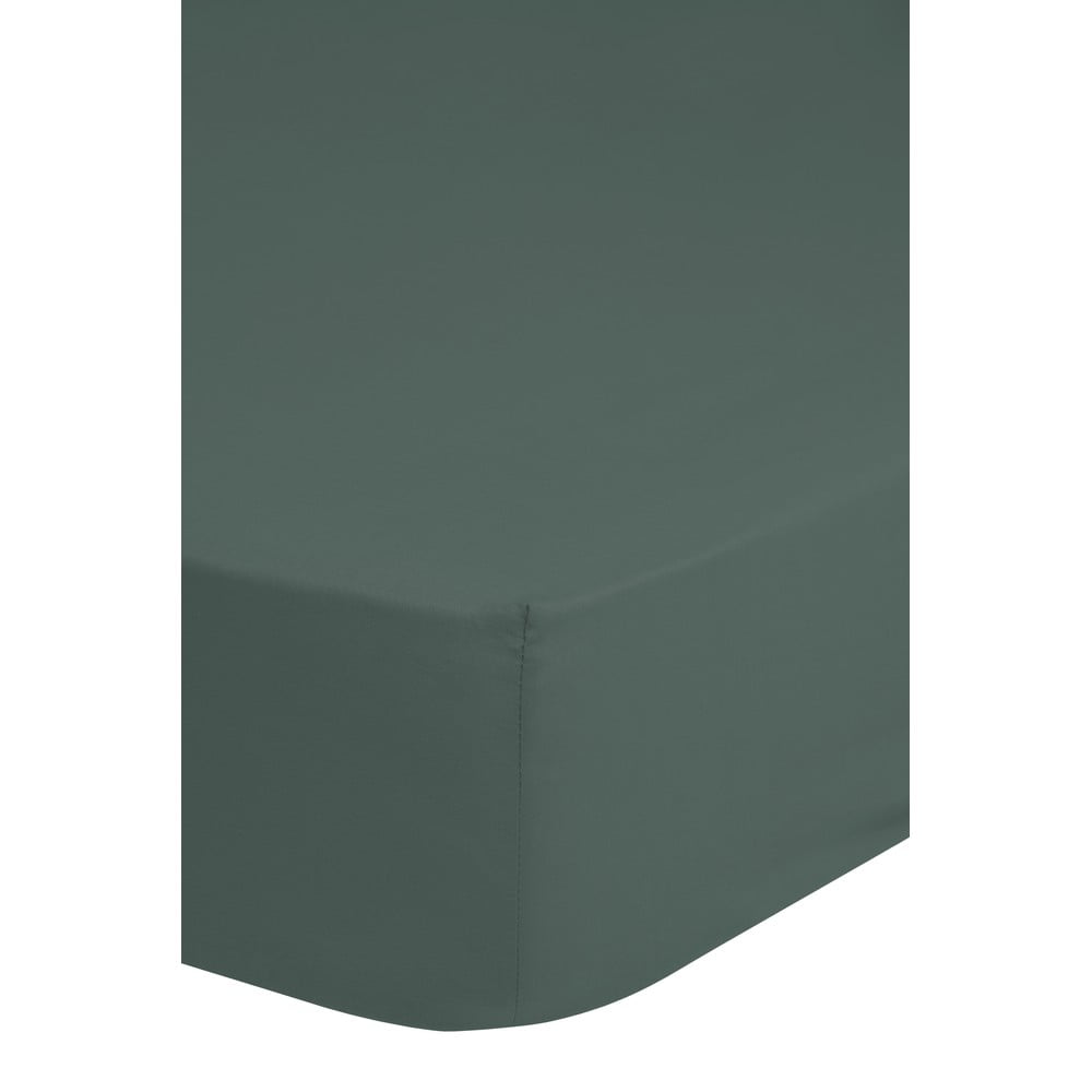 Cearșaf elastic din bumbac satinat HIP, 160 x 200 cm, verde închis bonami.ro