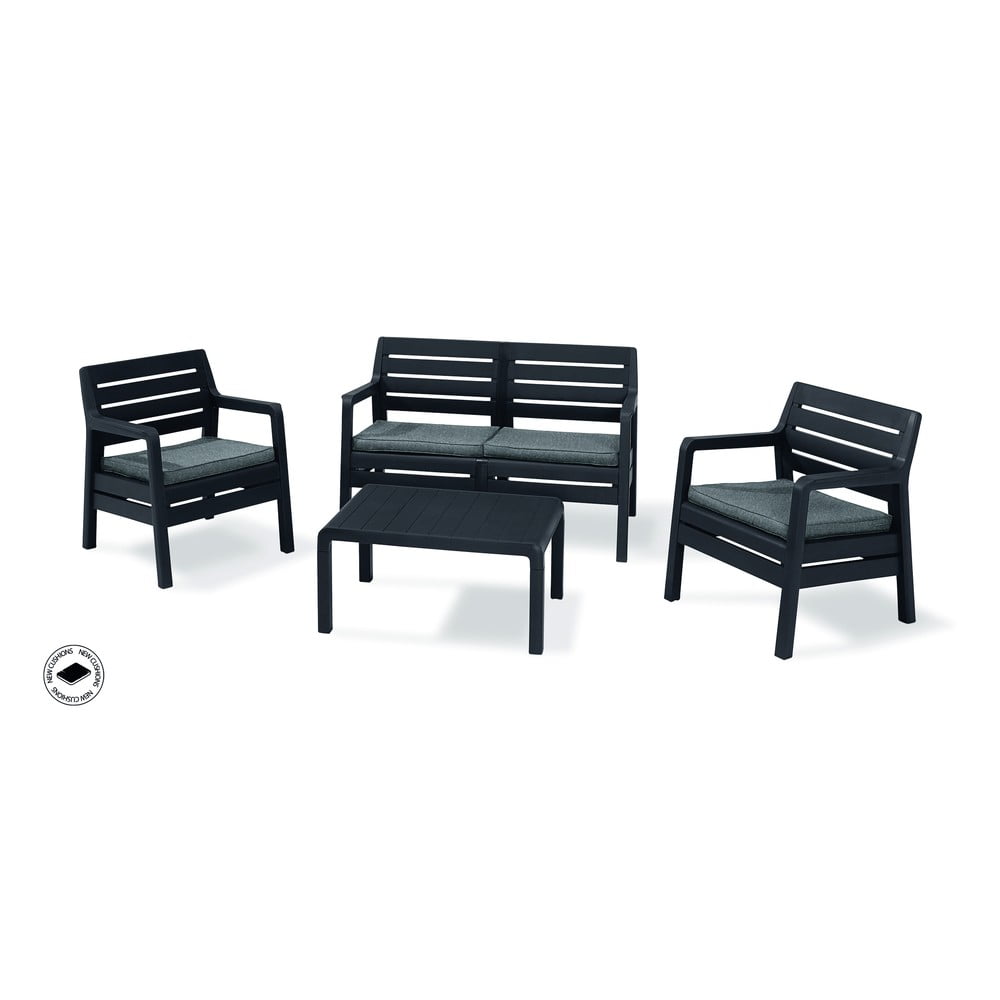 Set mobilier de grădină gri pentru 4 persoane delano - keter