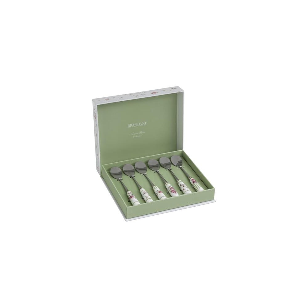 Set 6 lingurițe de ceai cu mâner din ceramică brandani nonna rosa