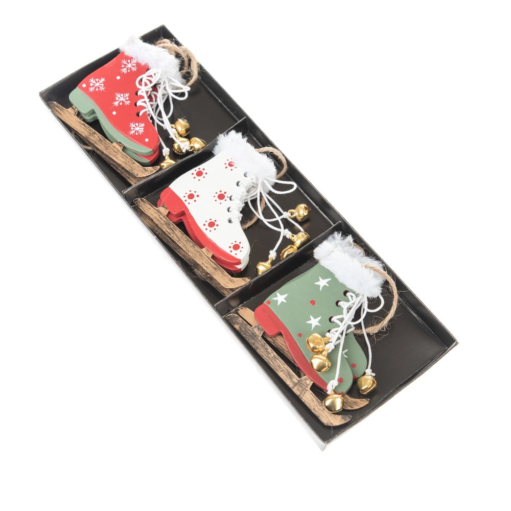 Set 3 perechi de decorațiuni de agățat în formă de patine dakls