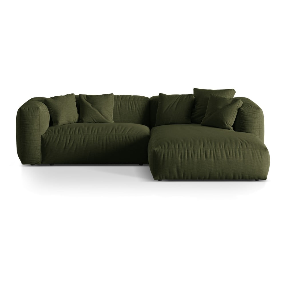 Colțar modular verde (cu colț pe partea dreaptă) Martina – Micadoni Home