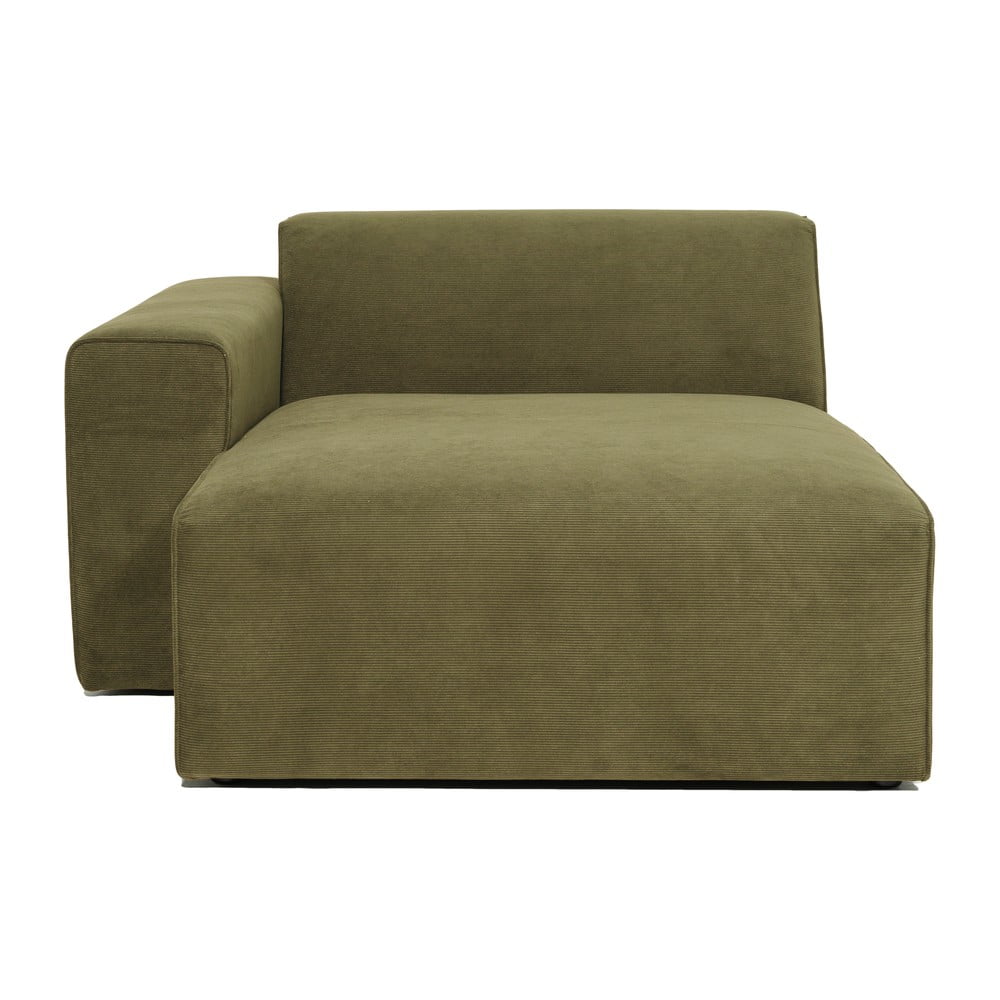 Modul șezlong cu tapițerie din reiat pentru canapea colț stânga Scandic Sting, verde