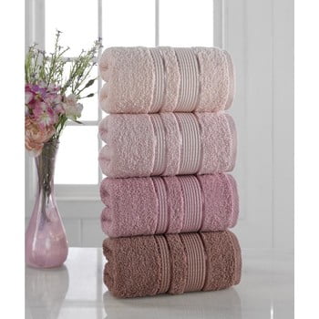 Set 4 prosoape pure cotton powder, 50 x 85 cm