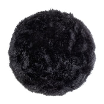 Covor rotund din blană de oaie Royal Dream Zealand, ⌀ 70 cm, negru