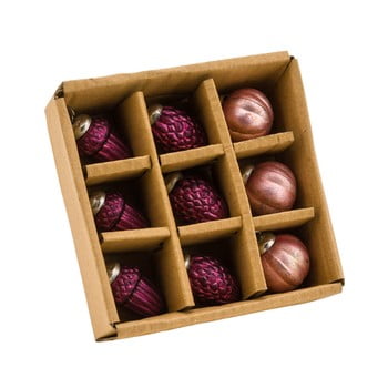Set 9 decorațiuni pentru bradul de crăciun ego dekor , roz
