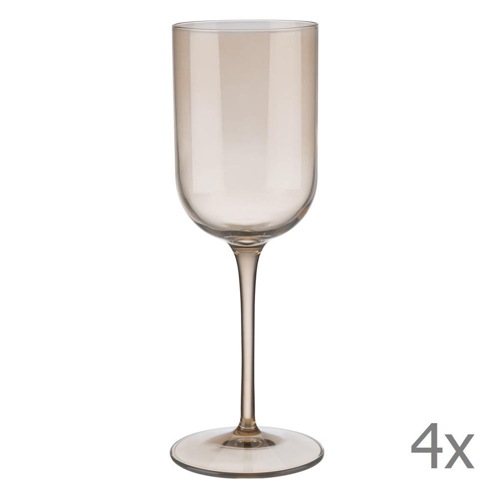 Set 4 pahare pentru vin alb Blomus Fuum, 280 ml, maro transparent