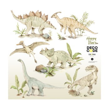Sset autocolante de perete pentru camera copiilor dekornik happy dinozauri, 70 x 70 cm