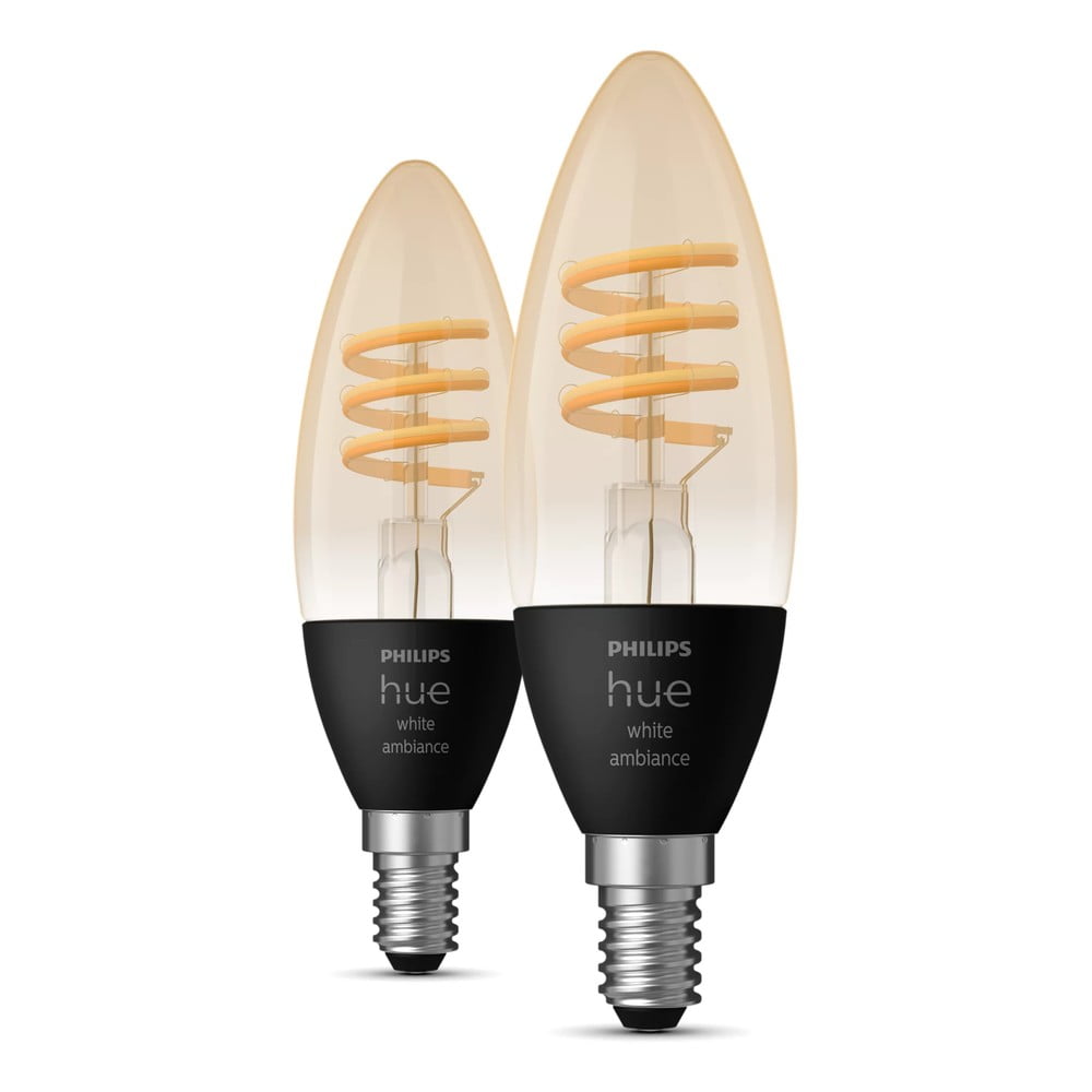 Becuri smart cu filament E14, 2 buc. 5 W White ambiance – Philips Hue