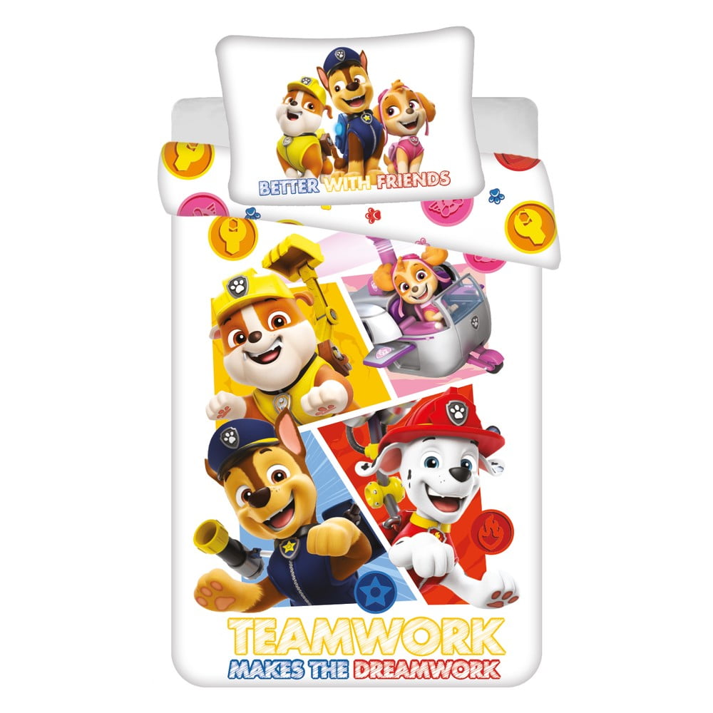 Lenjerie de pat pentru copii din bumbac pentru pătuț 100x135 cm Paw Patrol – Jerry Fabrics