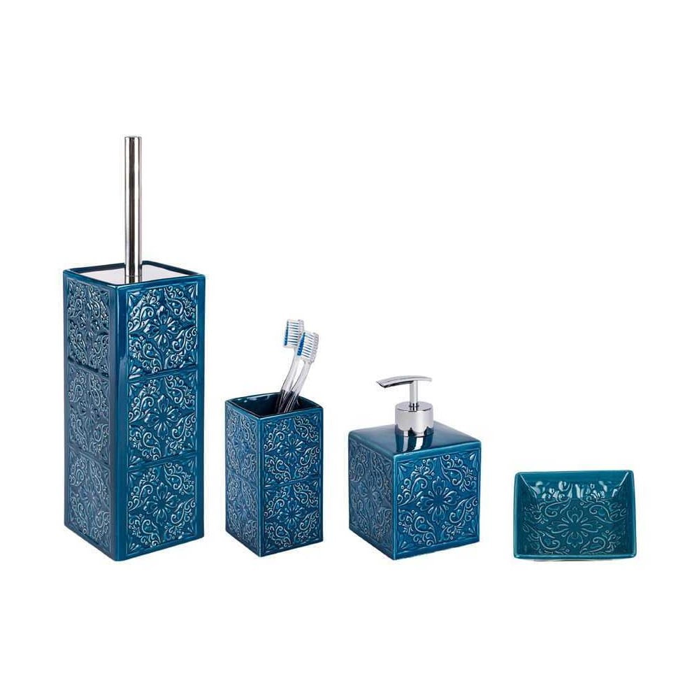 Set de accesorii de baie albastru închis din ceramică Cordoba – Wenko