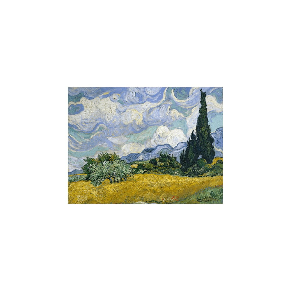 Reproducere tablou Vincent van Gogh – Wheat Field with Cypresses, 60 x 45 cm bonami.ro