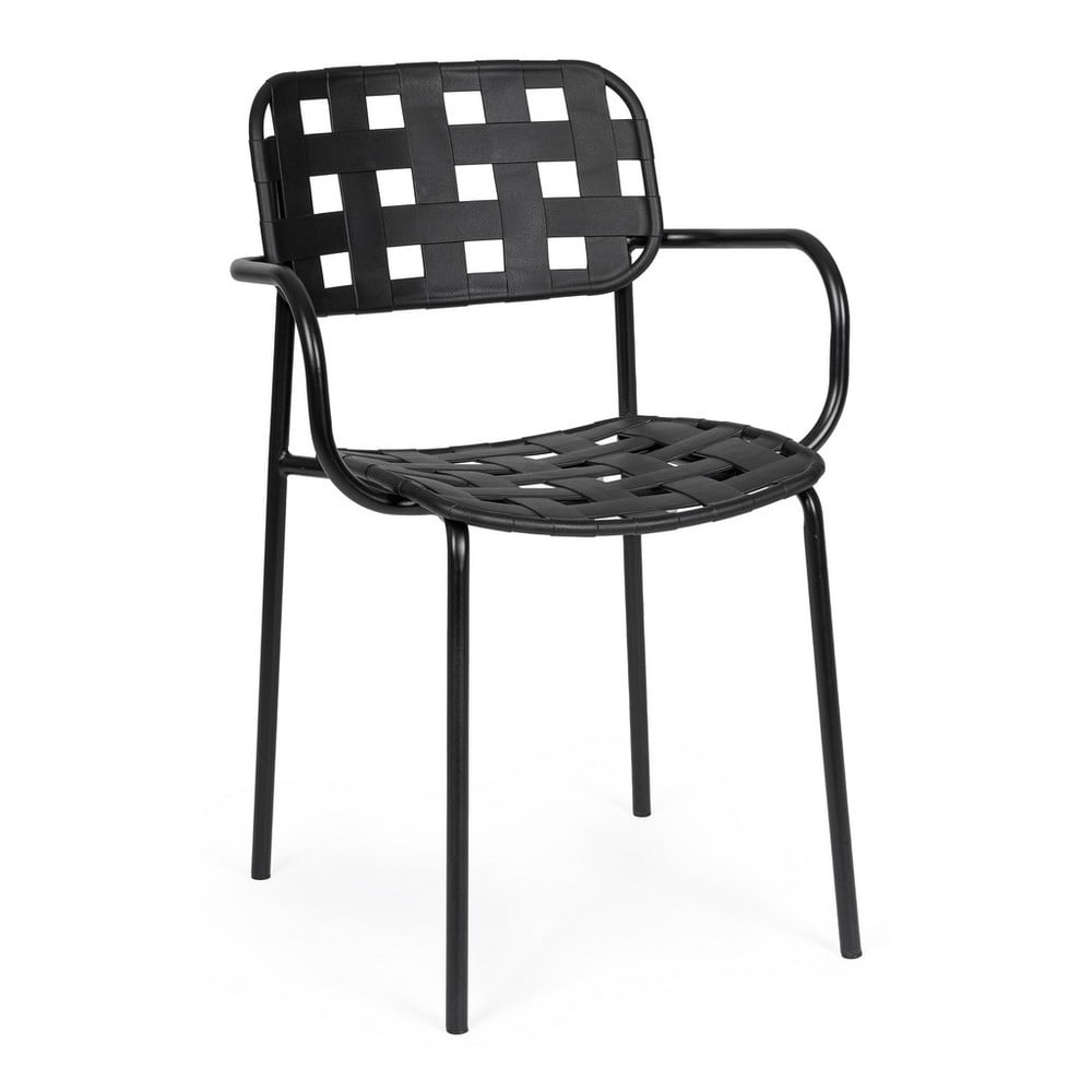 Scaune de grădină negre 4 buc. din metal Clover – Bizzotto