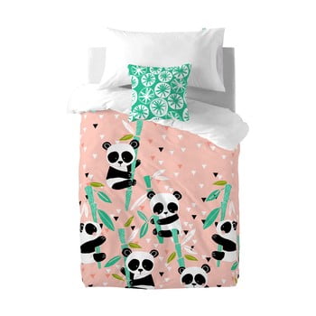 Lenjerie de pat din bumbac pentru copii moshi moshi panda garden, 140 x 200 cm