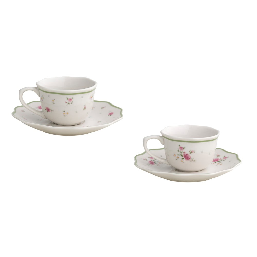 Cești albe 2 buc. pentru espresso din porțelan 90 ml Nonna Rosa – Brandani