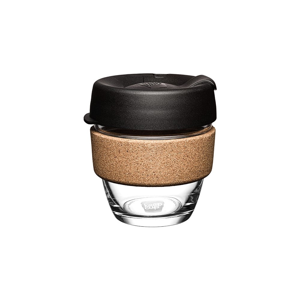 Cană de voiaj neagră/maro 227 ml Brew Cork Black S – KeepCup