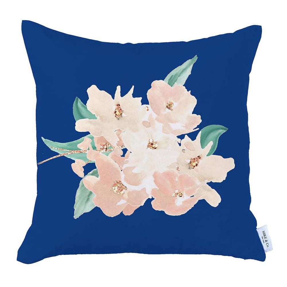 Față de pernă decorativă Mike & Co. NEW YORK Honey Blossom, 43 x 43 cm, albastru-roz albastru/roz imagine noua somnexpo.ro