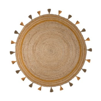 Covor din iută flair rugs istanbul, ⌀ 150 cm, maro - galben
