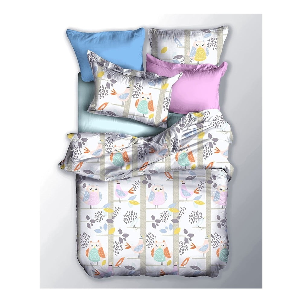 Lenjerie de pat reversibilă din microfibră DecoKing Basic Sowa, 200 x 220 cm 200 imagine noua somnexpo.ro