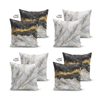 Set 4 fețe de pernă minimalist cushion covers marble, 45 x 45 cm