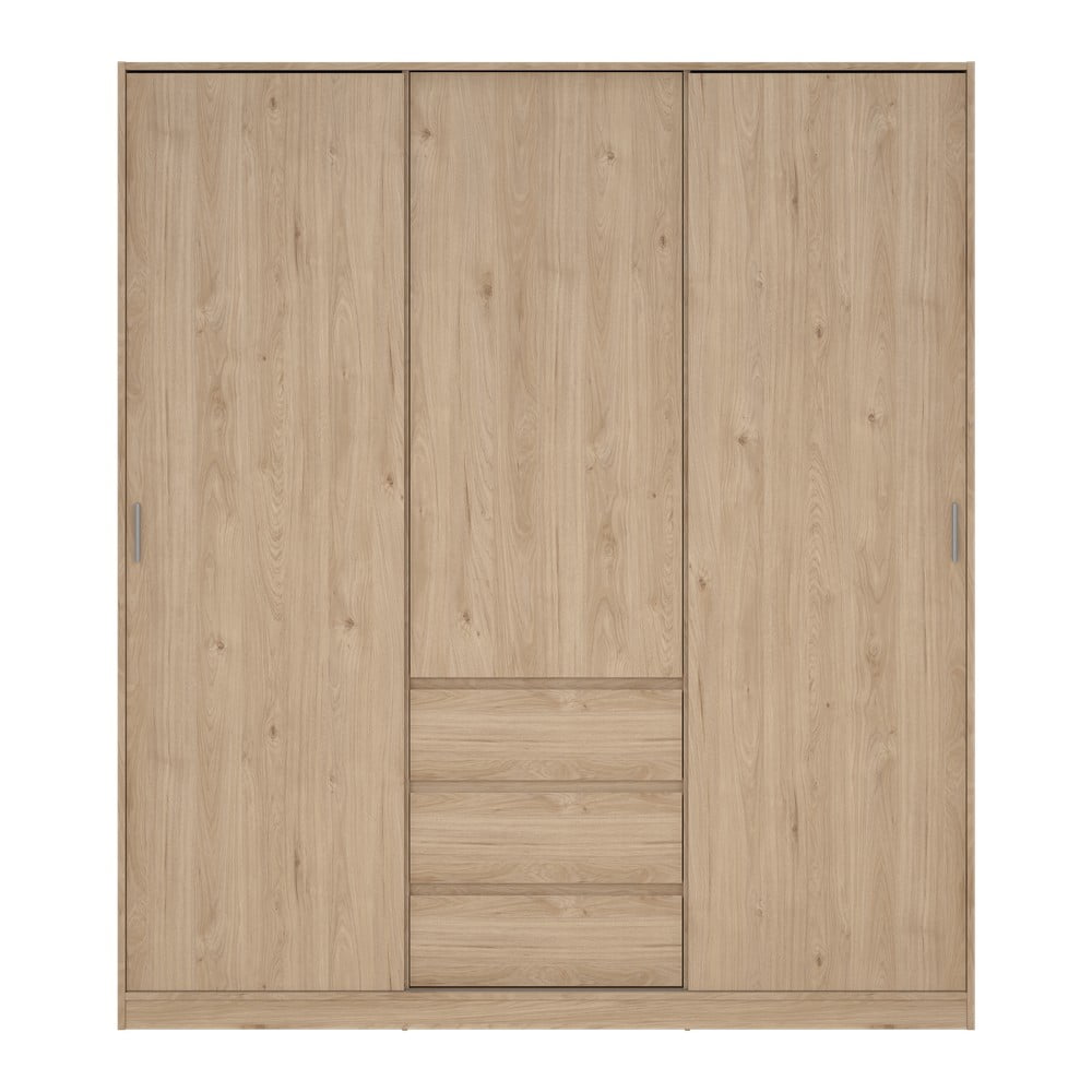 Șifonier în culoare naturală cu aspect de lemn de stejar cu ușă glisantă 177x200x60 cm Naia – Tvilum
