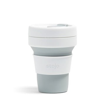 Cană pliabilă Stojo Pocket Cup Dove, 355 ml, alb - gri bonami.ro