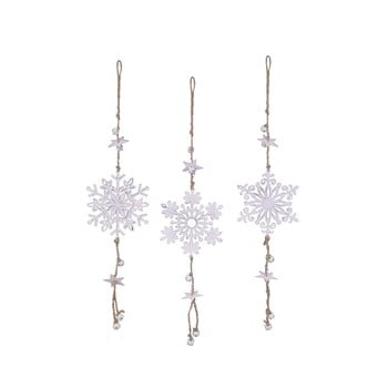 Set 3 decorațiuni suspendate pentru crăciun ego dekor snowflake