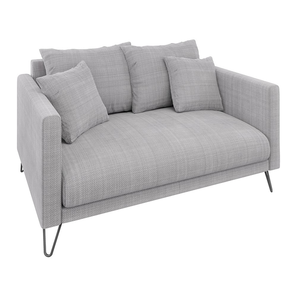 Canapea gri deschis cu tapițerie din chenille 140 cm Freya – Ropez